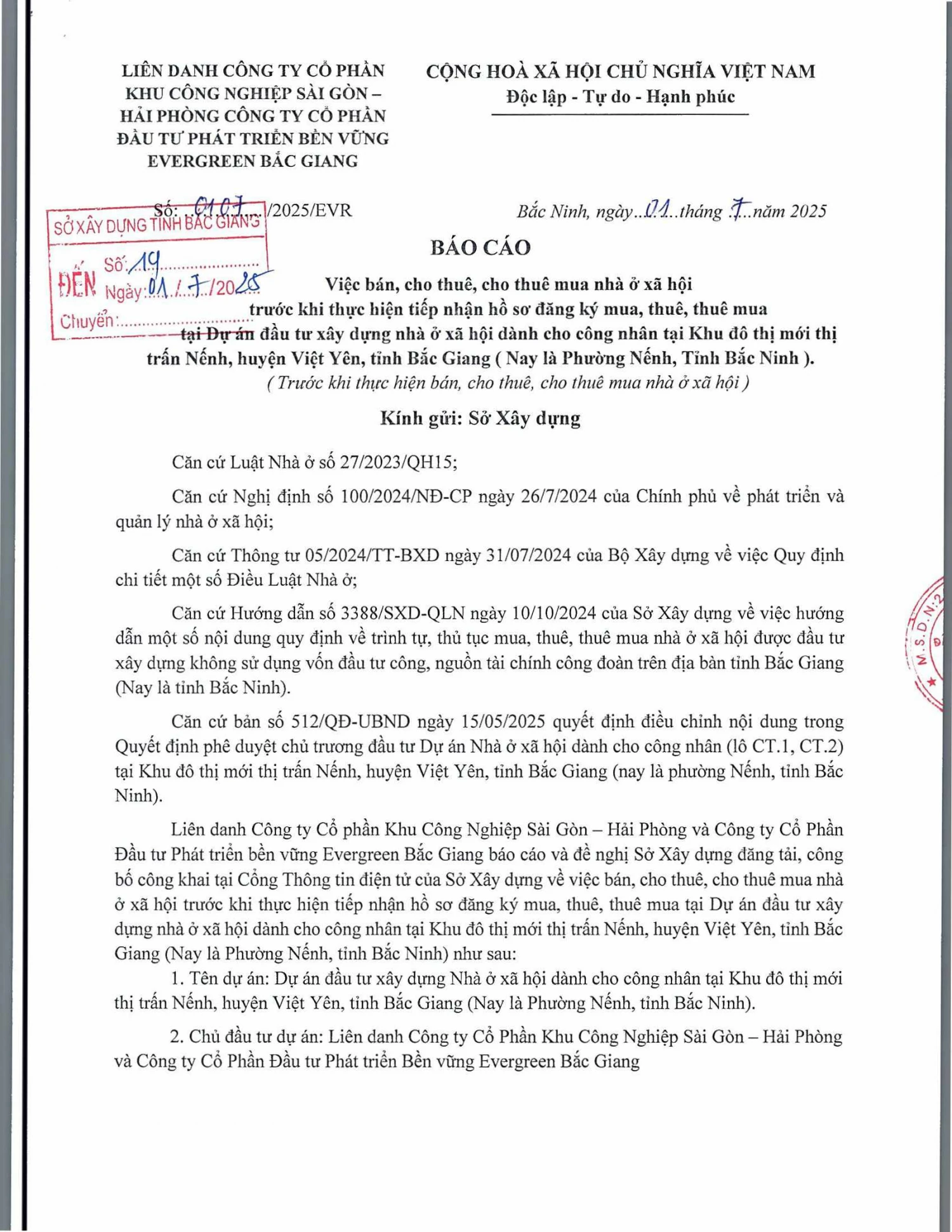 Thông báo Việc bán, cho thuê, cho thuê mua nhà ở xã hội lô CT1,CT2