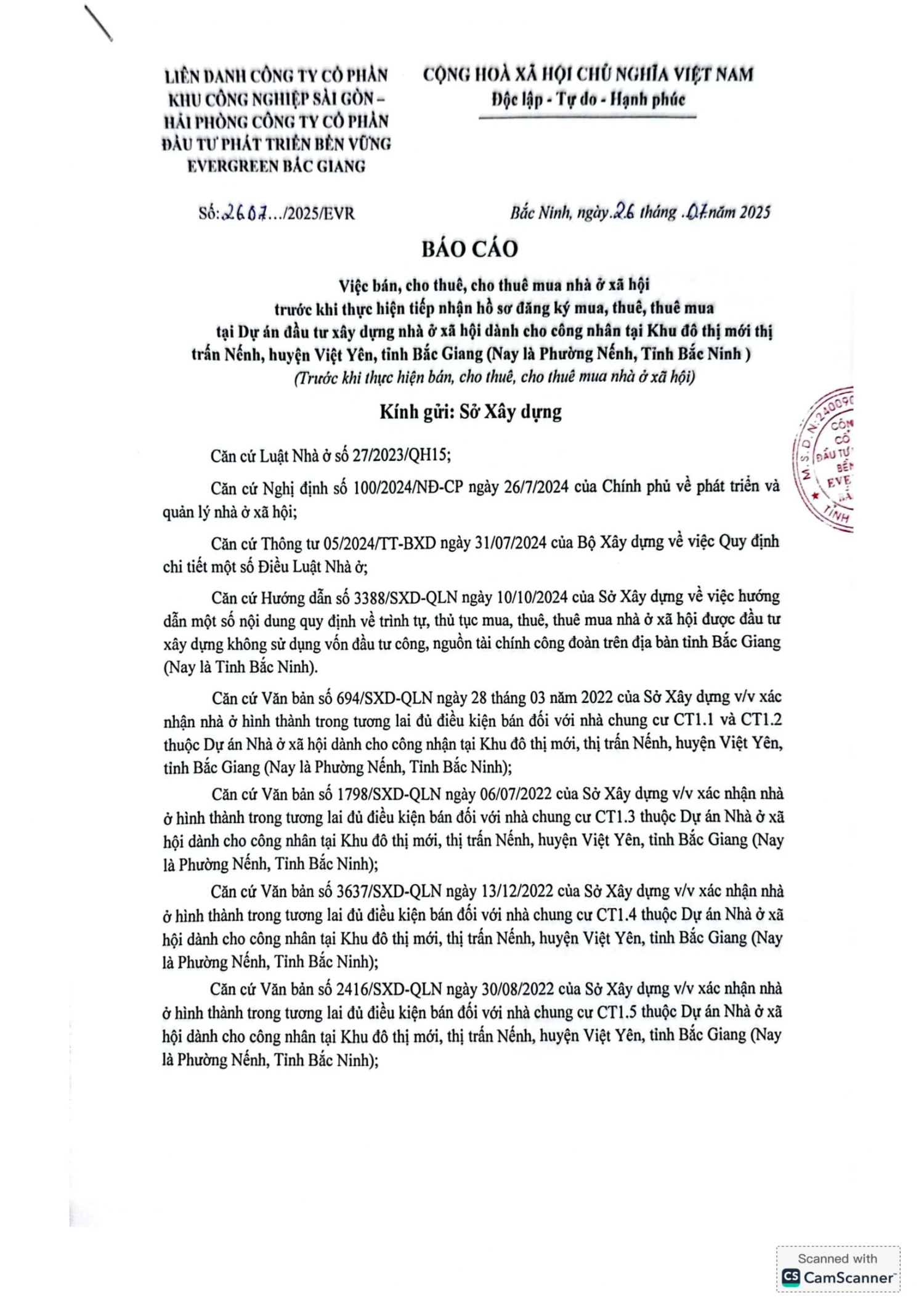 Thông báo Việc bán, cho thuê, cho thuê mua nhà ở xã hội lô CT1, CT2