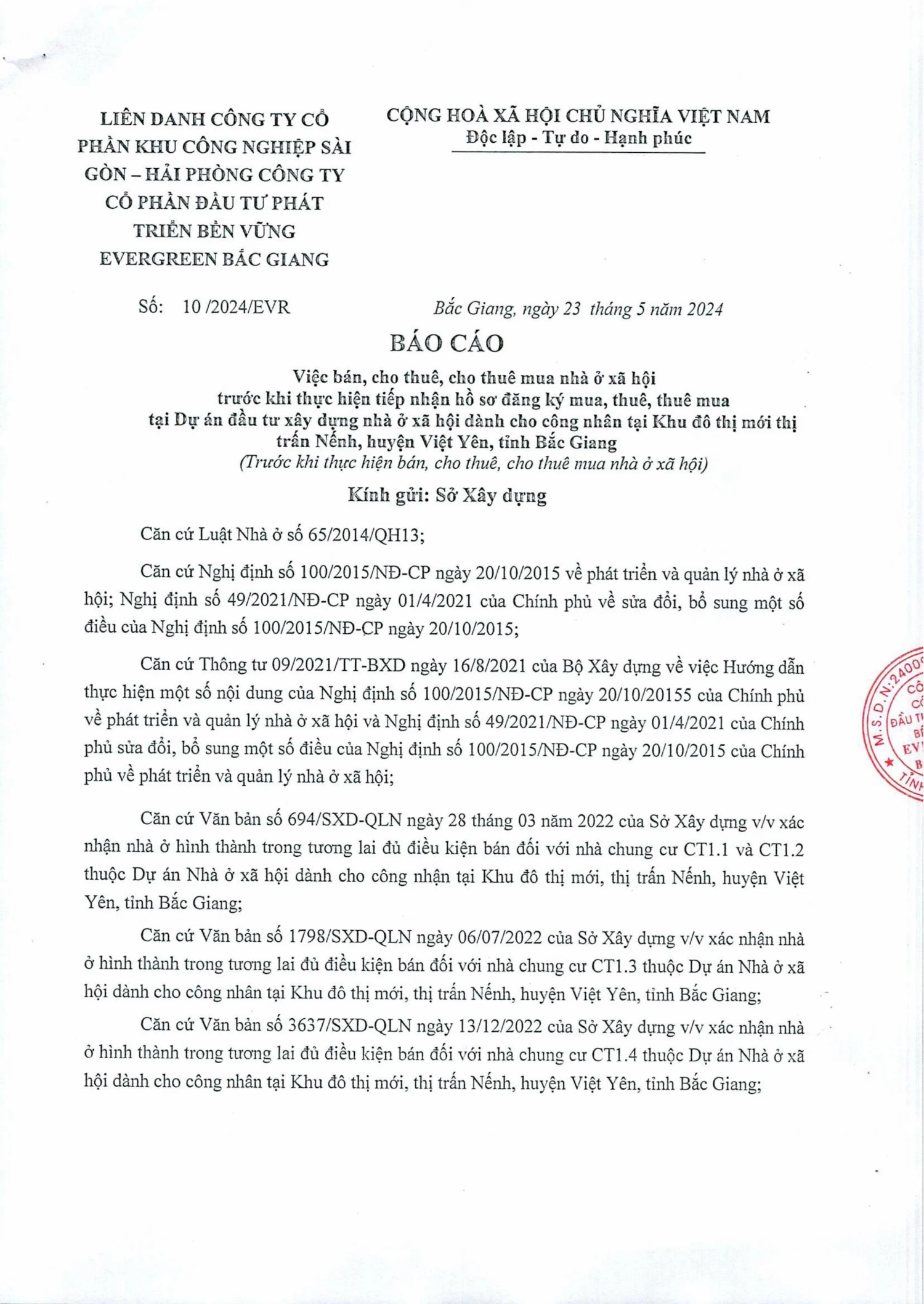 Thông báo Việc bán, cho thuê, cho thuê mua nhà ở xã hội lô CT1,CT2