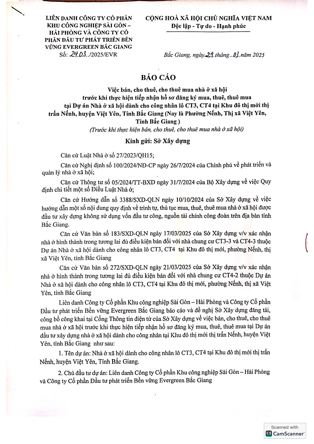 Thông báo việc bán, cho thuê, cho thuê mua nhà ở xã hội lô CT3, CT4