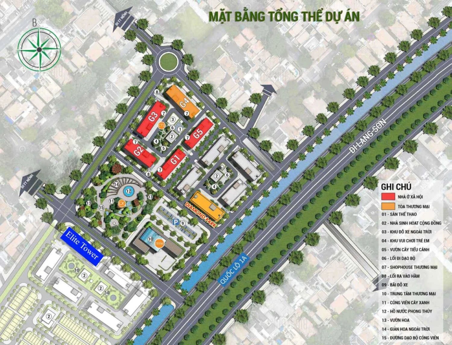MẶT BẰNG TỔNG THỂ DỰ ÁN NHÀ Ở XÃ HỘI EVERGREEN BẮC GIANG